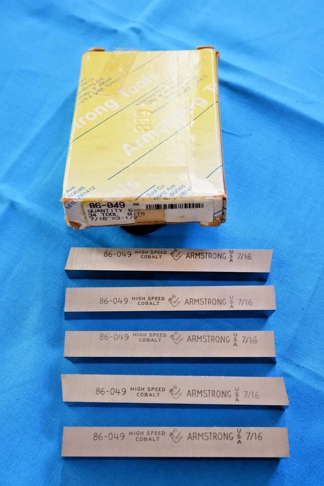 HSS Tool Bit, 7/16 sq - Armstrong Cobalt, M34 - Box of 5 - FreeShip - Image 1 of 1