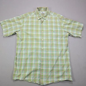 Camisa para hombre Lacoste manga corta a cuadros con botones verde blanco azul talla 41 - Imagen 1 de 8