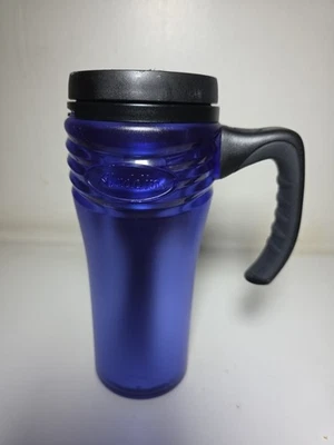 Aladdin Insulated eCycle Travel Coffee Mug Cup 16 oz Florish Blu CLEAN w/ Handle - Image 1 of 4