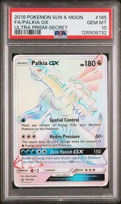 2018 POKEMON ULTRA PRISM PALKIA GX #165 SECRET RARE PSA 10 MINT #126508732 - Image 1 of 2