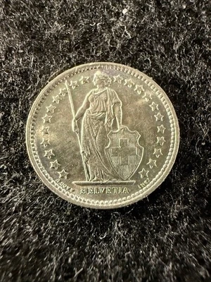 1957B Switzerland 1/2 Franc GREAT SILVER COIN SHIPS FREE KM# 23 - Image 1 of 2