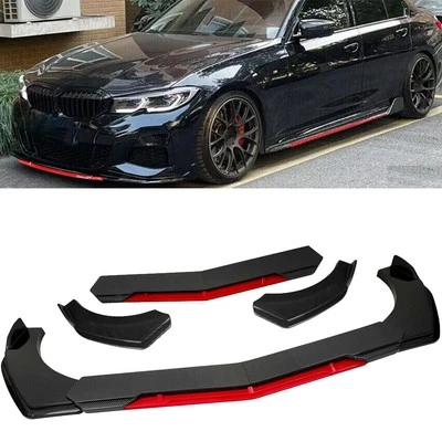 For BMW Front Bumper Lip Spoiler Splitter Body Kit Carbon Fiber Red - Image 1 of 4