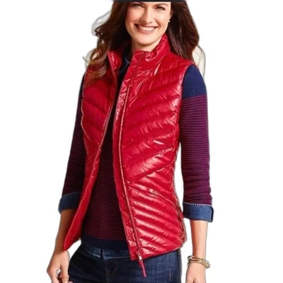 Talbots Vibrant Red Quilted Vest for Women Size 3X - Image 1 of 4