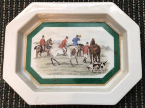 Side Saddle Lady Rider Octagonal Porcelain Soap Dish Southern Heirlooms - Picture 1 of 2