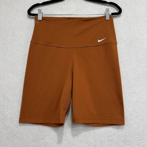 Nike Shorts Womens Medium Rust Brown Dri-FIT High Rise Biker Stretch Athletic - Picture 1 of 10