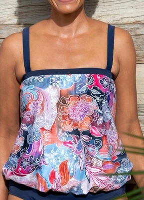 Купальник-танкини Maxine of Hollywood Bandeau Blouson топ Whirlwind пейсли 22 Вт - Изображение 1 из 4