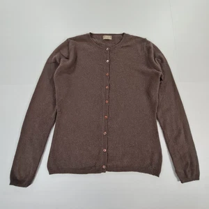 FWM Fenn Wright Manson Womens Cardigan Brown Small 100% Cashmere Soft Buttoned - Picture 1 of 8