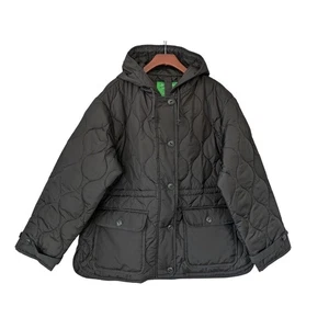 J. Crew Oslo Jacke PrimaLoft Kapuze gesteppt schwarz Größe Large neu mit Etikett $ 228 CF691 - Bild 1 von 8