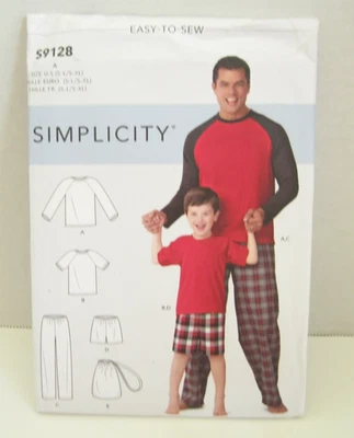 Simplicity 9128 Easy Pants or Shorts, Knit Top & Bag Boy's S-L, Men's S-XL Uncut - Image 1 of 3