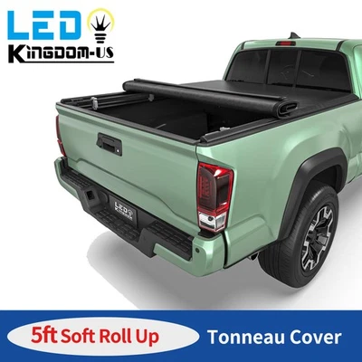 5ft Soft Tonneau Cover Roll up for 2005- 2026 Nissan Frontier Crew Cab Truck Bed Foto 1 de 4