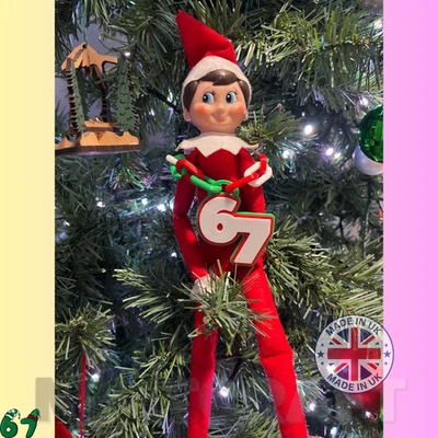 Elf on the Shelf Accessory 67 Necklace | Viral Christmas Trend Naughty Elf Prop