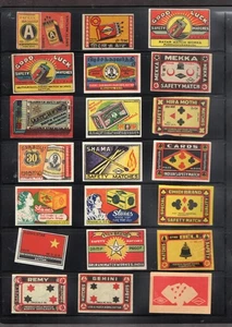 Matchbox Labels early Made in INDIA all different varieties mixed B #113 - Picture 1 of 1
