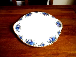 Royal Albert Moonlight Rose Large Footed Eared Cake Plate - Picture 1 of 10