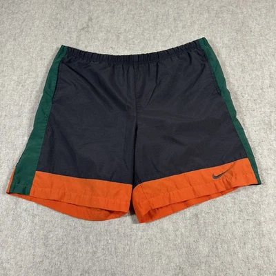 Vintage Nike Swim Trunks Mens XL-XXL? Gray Orange Shorts Unlined 8" Inseam - Image 1 of 4