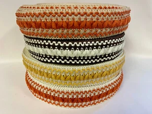 Original 1970s Vintage Lampshade Edging Braid Trim Orange Brown Upholstery Gimp - Picture 1 of 7