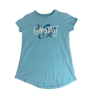 Camiseta mediana juvenil Under Armour niñas "gimnasta" azul calce suelto - Imagen 1 de 7
