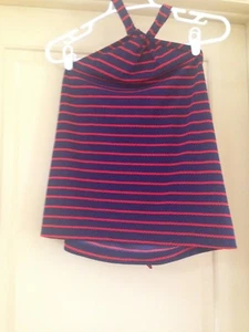 Ann Taylor Navy and Red Striped Halter top, Size Small - Bild 1 von 4