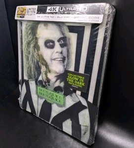 Beetlejuice 2 4K UHD Blu-Ray Glow In The Dark Steelbook W/ Digital Code NEW  - Picture 1 of 13