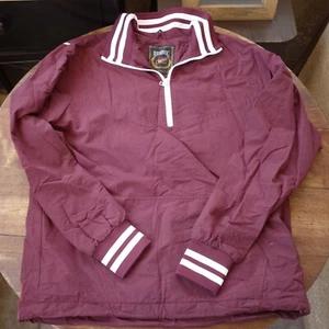 Rennoc Classic Maroon Wind Breaker Jacket Striped Quarter Zip Vintage Size Small - Picture 1 of 6