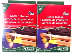 LOT OF 2 50 COUNT GUTTER HOOKS CLIPS FOR CHRISTMAS LIGHTS WINTER WONDERS ADAMS - Picture 1 of 9