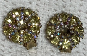 vintage Weiss rhinestone clip earrings - Picture 1 of 13