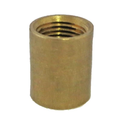 Lamp parts: brass coupling 3/8" hole x 3/8" hole TV-80
