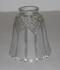 Vintage Milchglas & Klarglas Lampe Leuchte Schirm Wandleuchte 2-1/8" Monteur #F9 - Bild 1 von 10