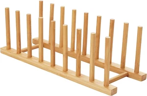 Bamboo Dish Plate Bowl Cup Book Pot Lid Cutting Board Drying Rack Stand Drainer - Picture 1 of 7
