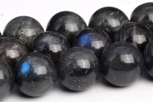 11-12 mm echte natürliche dunkelgraue Labradorit Perlen Klasse A runde lose Perlen - Bild 1 von 4