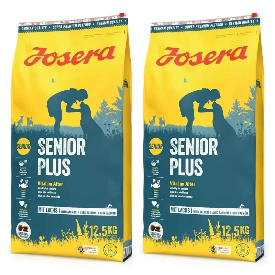 Josera SeniorPlus   Senior Light ältere Hunde 2x 12,5kg + 3Rinderohren light - Bild 1 von 1