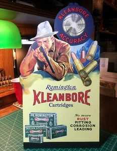 REPRODUCTION Remington UMC Kleanbore Accuracy Standing Advertising Die Cut - Picture 1 of 1