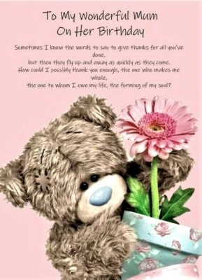 PICKTURE-THIS Happy Birthday A5 card To My Wonderful Mum On Her Birthday Mum Mother Love