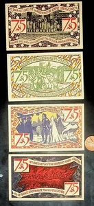 1921 Alemania ZEULENRODA 75 Fennig billete/juego de dinero de emergencia - Imagen 1 de 2