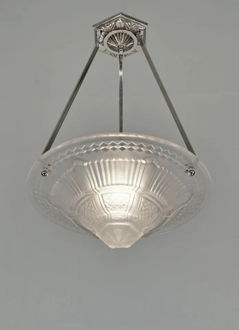 MULLER FRERES : FRENCH 1930 ART DECO CHANDELIER #1 pendant lamp degué era France Cover