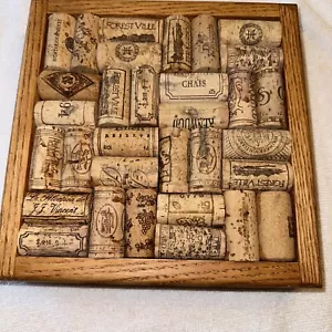 Wine Cork Board decanter, wine collection,  message board  8x8 Forest Village - Picture 1 of 6