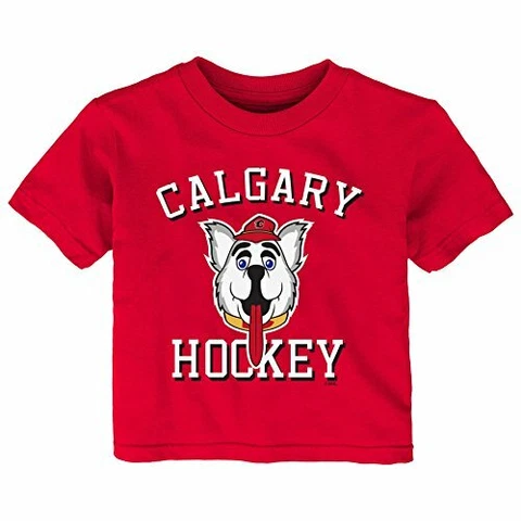 Outerstuff NHL Calgary Flames Children Unisex Hello Mascot Short Sleeve Tee Cover