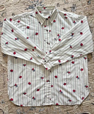 De colección Levi's Travelers Para Mujer Manga Larga Blanco Estampado Floral Botones Med Foto 1 de 4