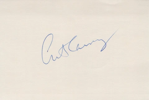 Art Carney signed 4x6 index card Cover