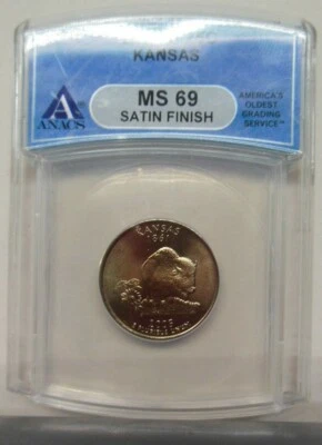 2005-D Kansas State Quarter - ANACS MS-69 Satin Finish   **SUPER NICE COIN** - Image 1 of 2