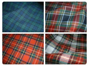 Tartan 100 % Brushed Cotton Check Plaid Fabric Meter / Half Meter 58" Wide - Picture 1 of 5