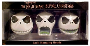 NIGHTMARE BEFORE CHRISTMAS JACK HEAD ORNAMENT SET - Picture 1 of 2
