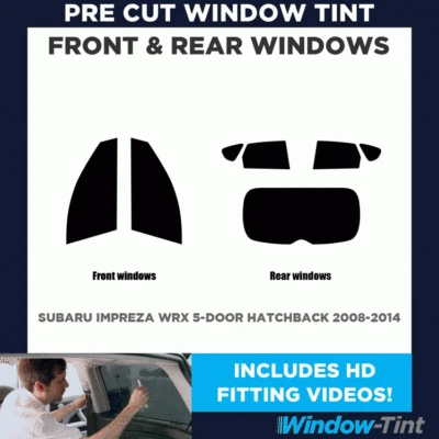 Tinte de ventana precortado para Subaru Impreza WRX 5 puertas hatchback 2008-2014 - Kit completo Foto 1 de 4