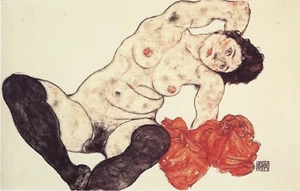 Sitting girl, 1917 By Egon Schiele Fine Art Giclee Reproduction on Canvas - Picture 1 of 1