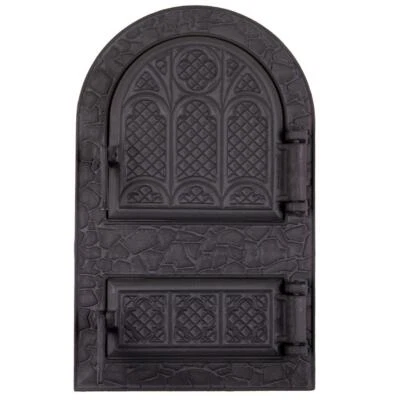 Horno de hierro fundido puerta cortafuegos arcilla pan horno puertas pizza estufa chimenea parrilla Foto 1 de 4