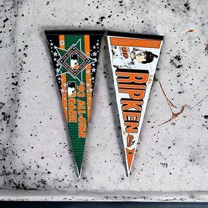 2-MLB Baltimore Orioles Cal Ripken 1983 & 1991 MVP & 1993 All Star Game Pennant - Picture 1 of 12