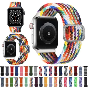 Para Apple Watch Series SE 7 6/5/4/3 Nylon Braided Strap Band Stretch Adjustable - Imagen 1 de 48