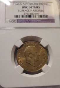 Denmark 1948-N S Krone KM-837.1 Certified NGC Uncirculated Details - Picture 1 of 4