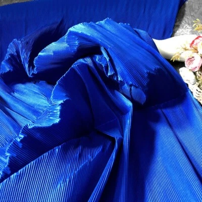 Plissiert Satin Stoff Rüschen Kunstseide Zerkleinert Plissee Stretch DIY Kleid - Bild 1 von 4