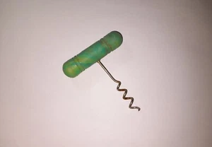 OLD ALBANIAN WINE OPENER CORKSCREW WITH PLASTIC HANDLE GREEN COMMUNIST ERA 1947 - Picture 1 of 5