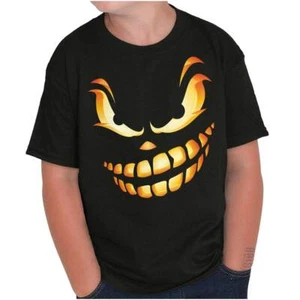 Halloween Evil Pumpkin Costume Crewneck T Shirts Boy Girl - Picture 1 of 8